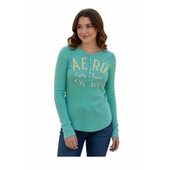 Y2K Aéropostale long-shirt with embroidered logo size M - Picture 1 of 7